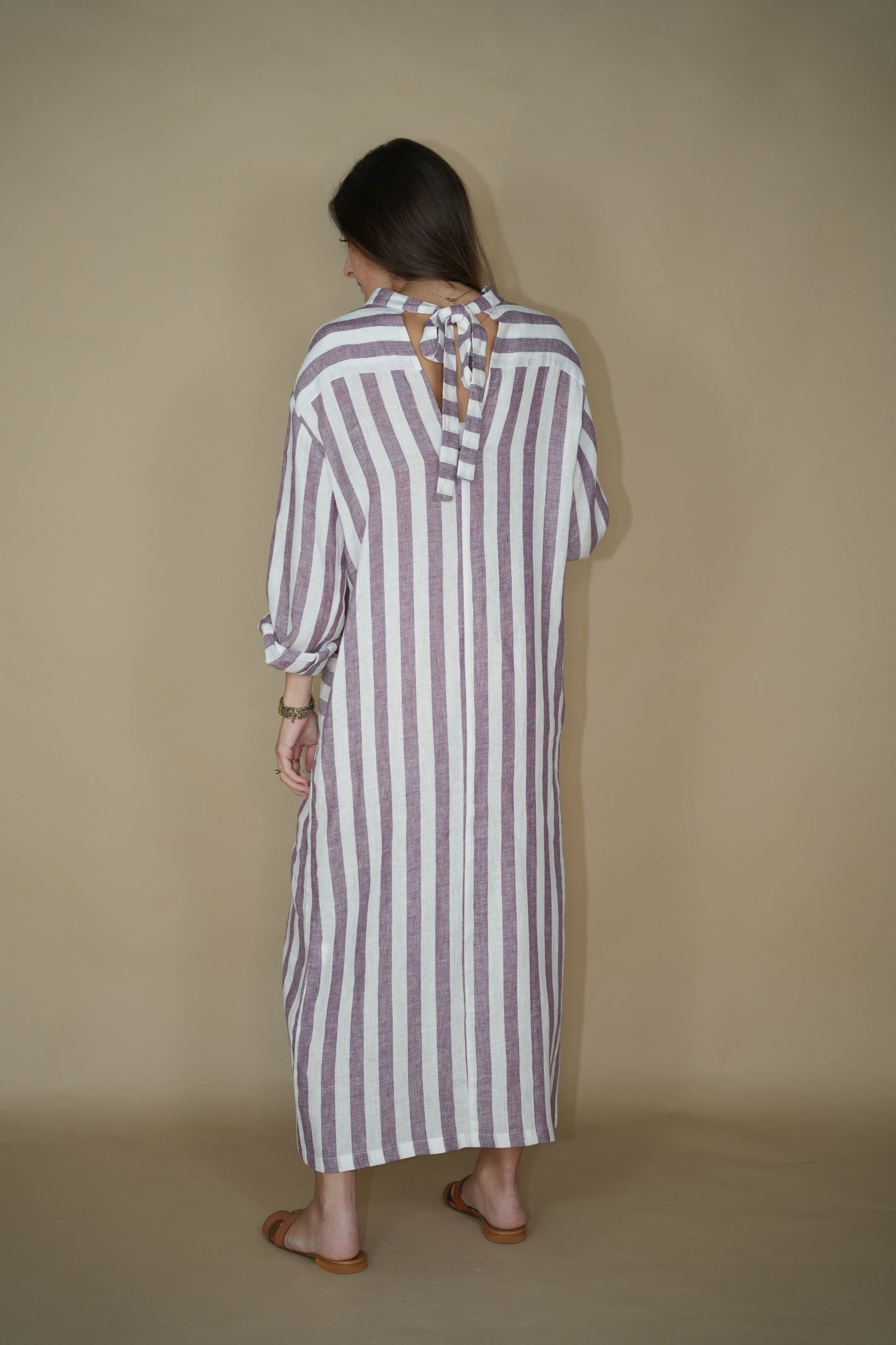 Lina Dress - Purple Stripes