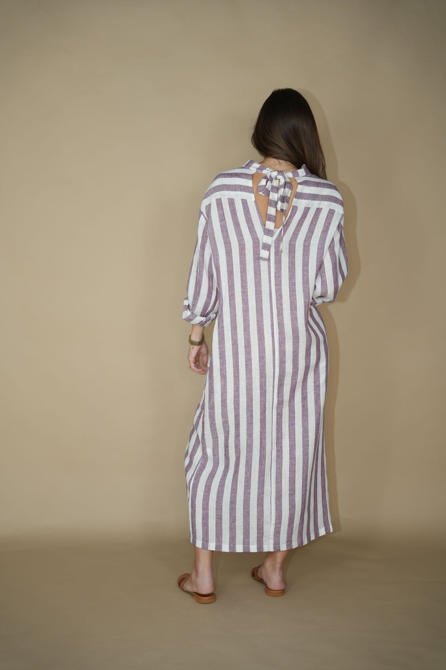 Lina Dress - Purple Stripes