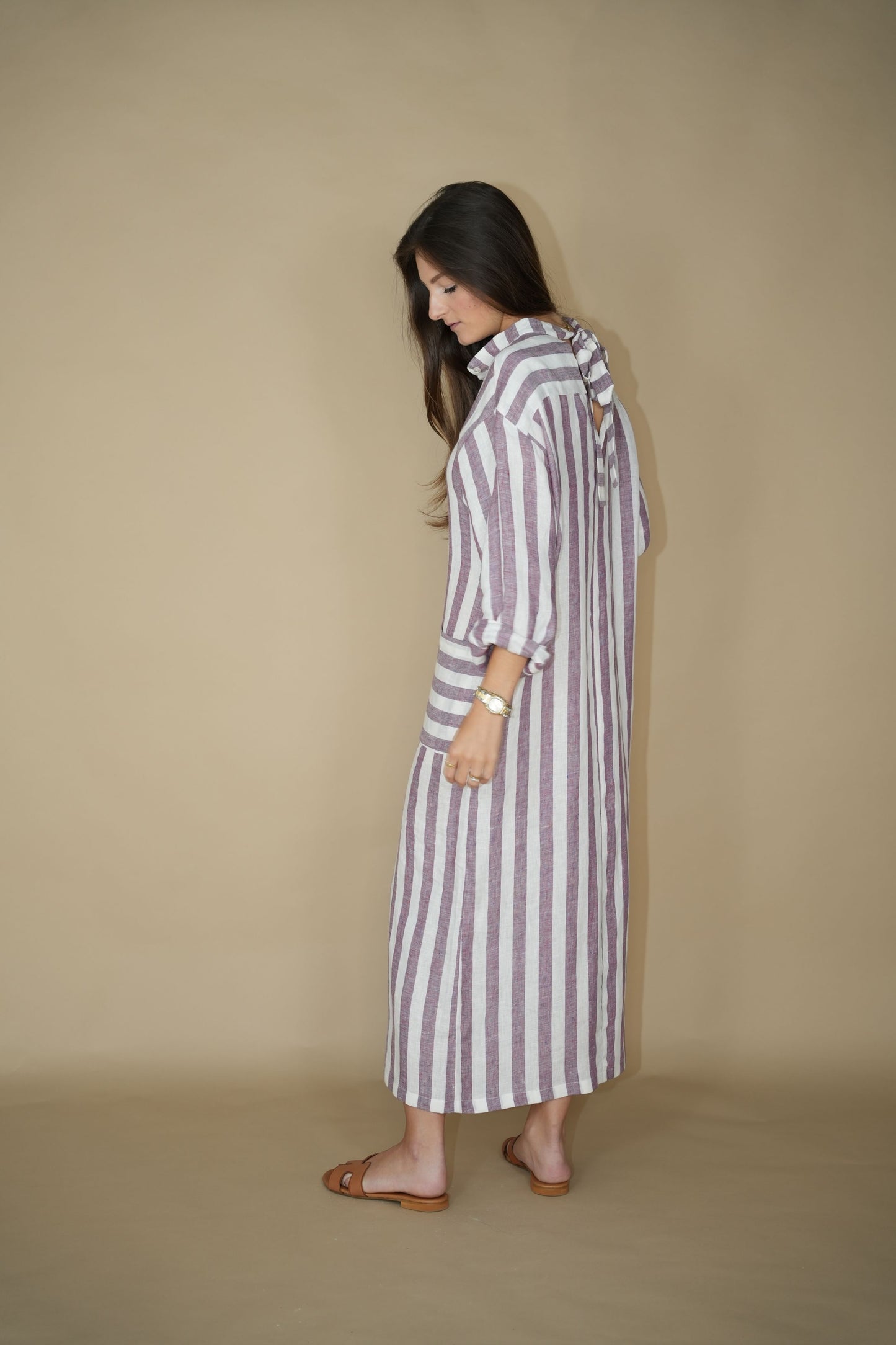 Lina Dress - Purple Stripes
