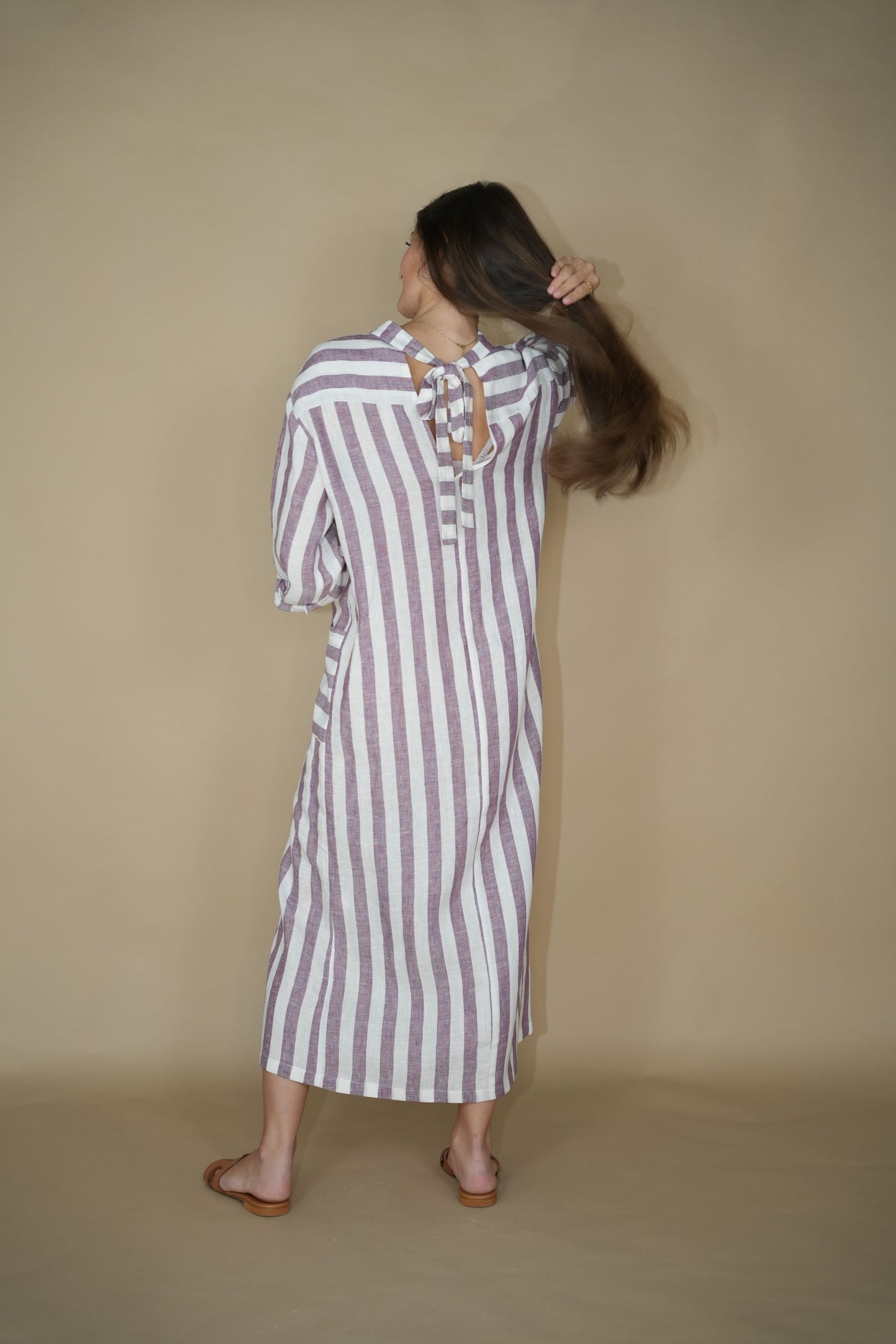 Lina Dress - Purple Stripes