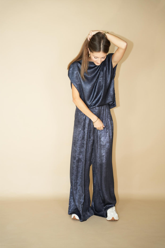 Feline Shiny Sapphire Top