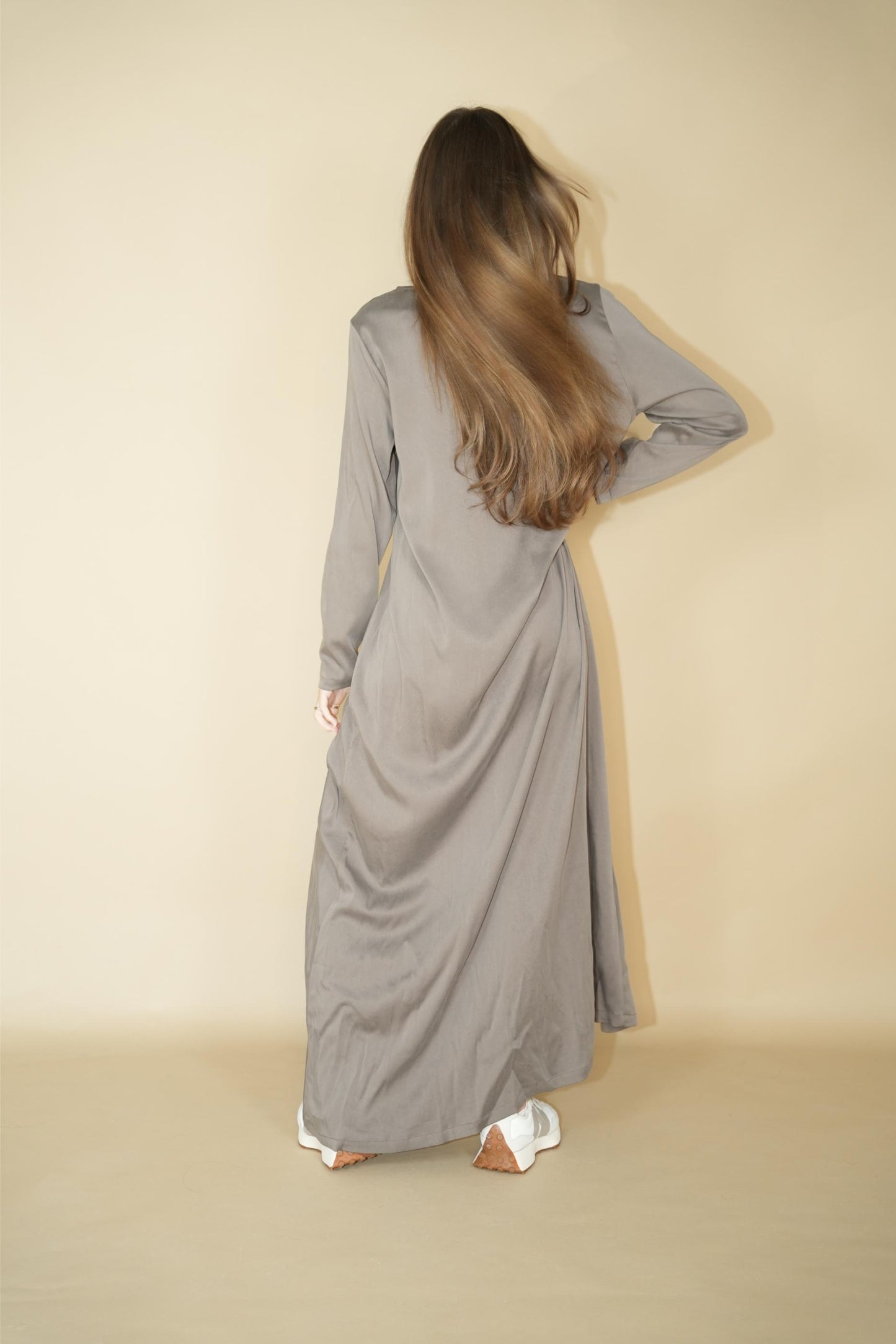 Eva Satin Dress - Moon Rock