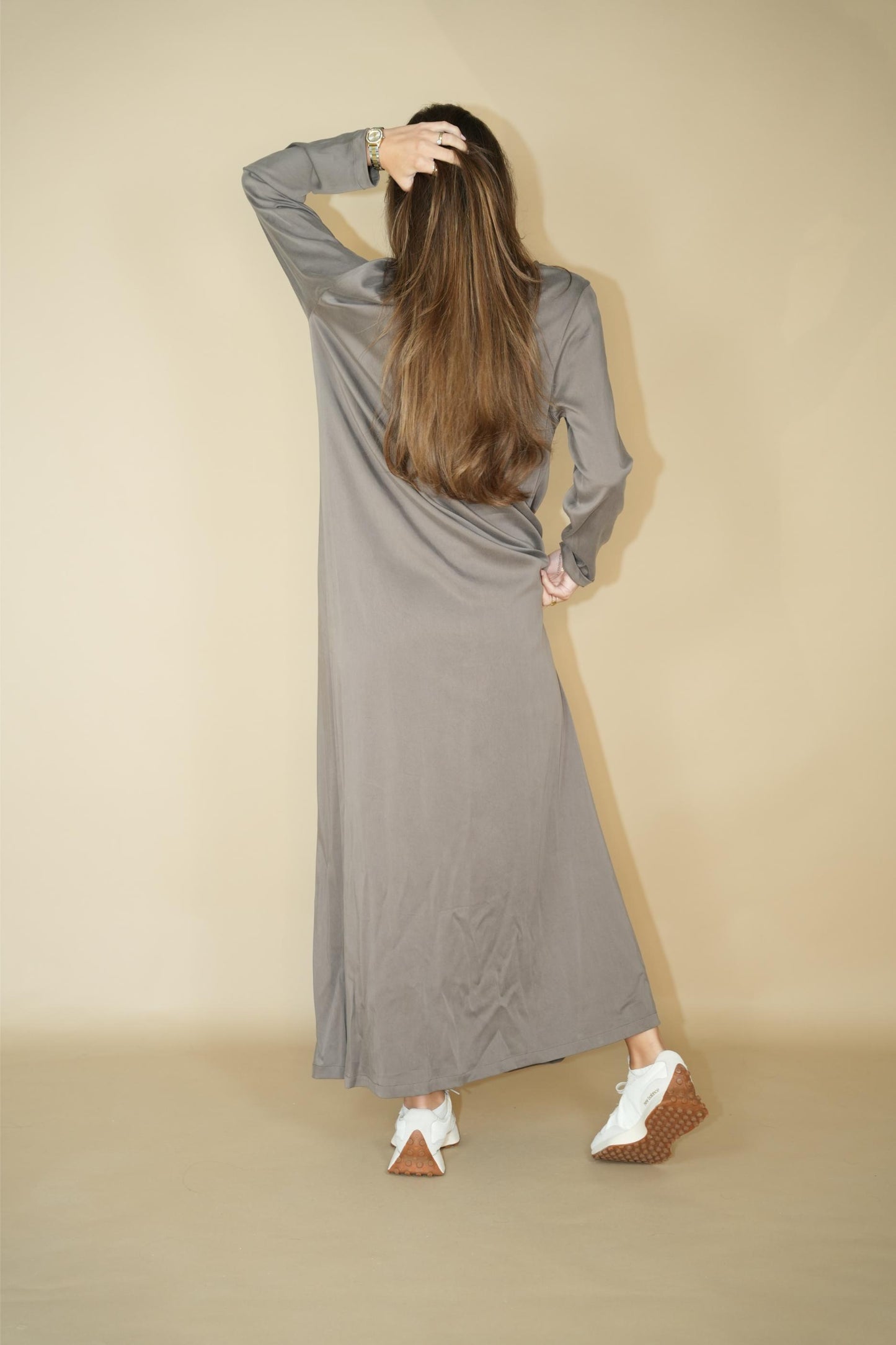 Eva Satin Dress - Moon Rock
