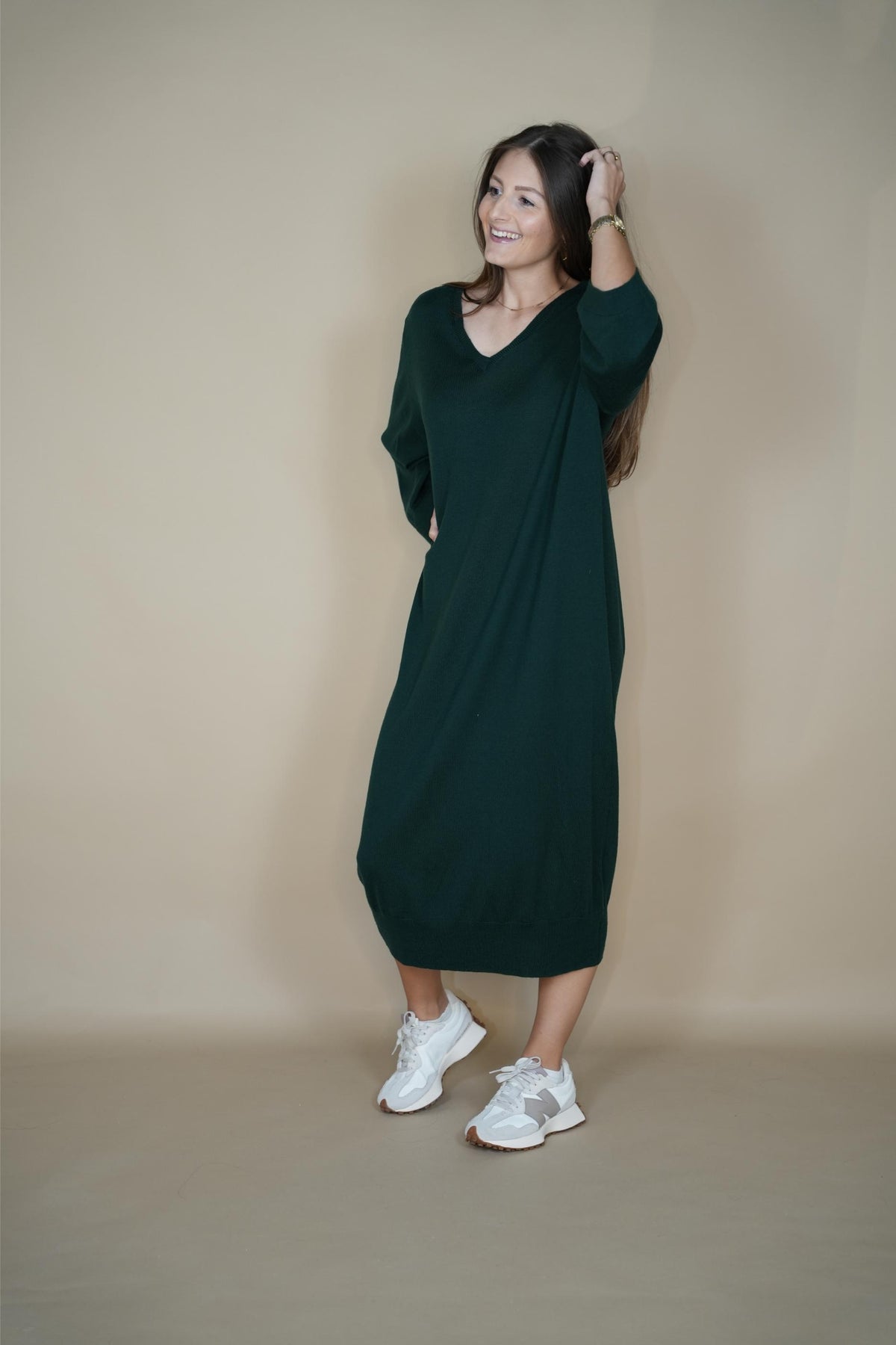 Mons merino wool Dress - Forest green