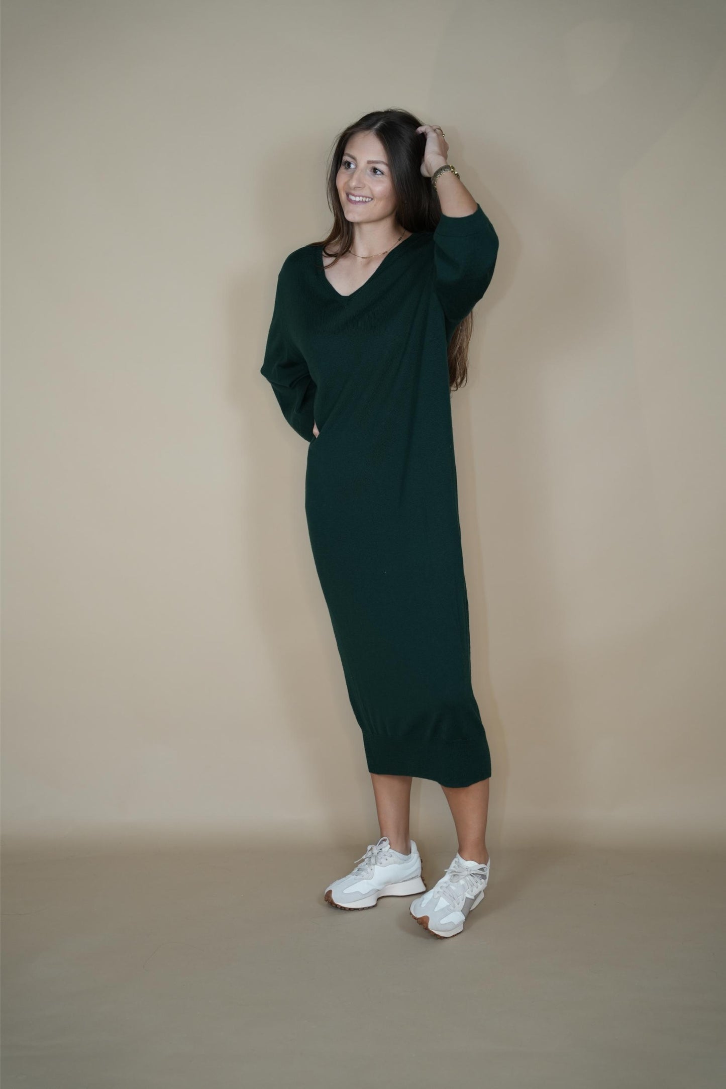 Mons merino wool Dress - Forest green