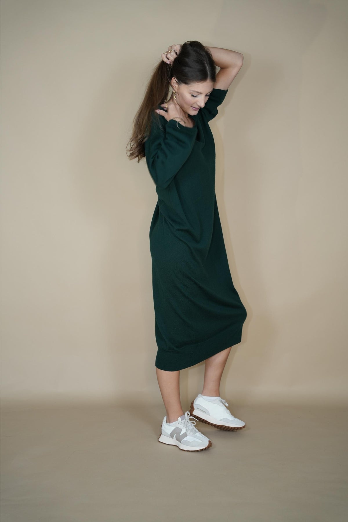 Mons merino wool Dress - Forest green