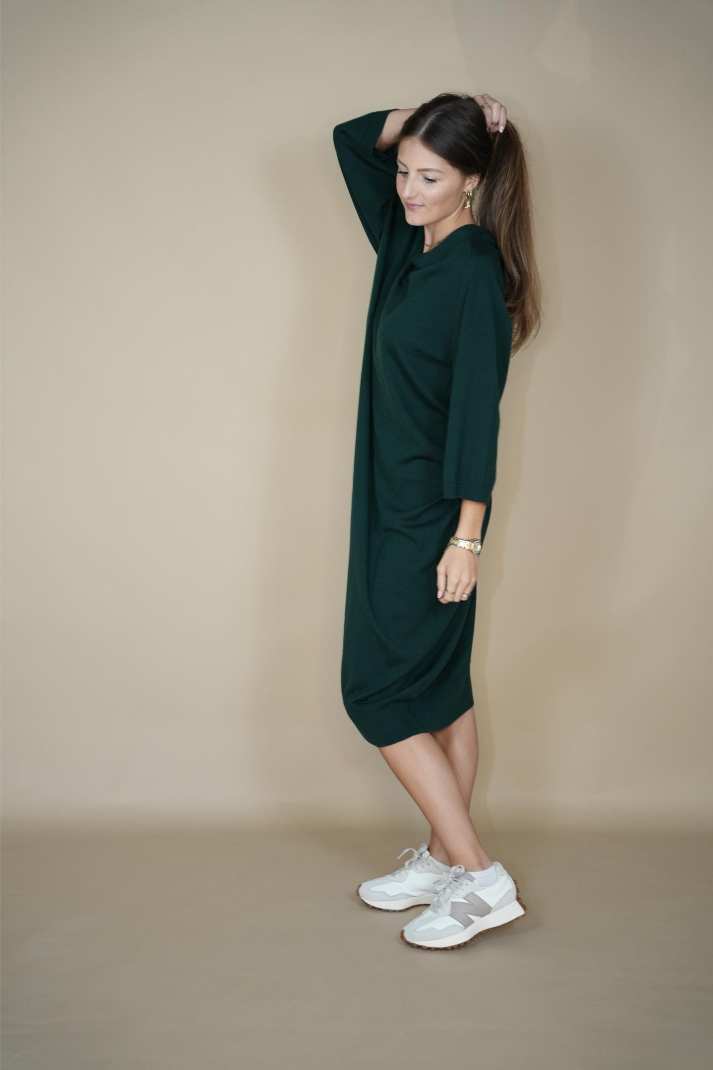 Mons merino wool Dress - Forest green
