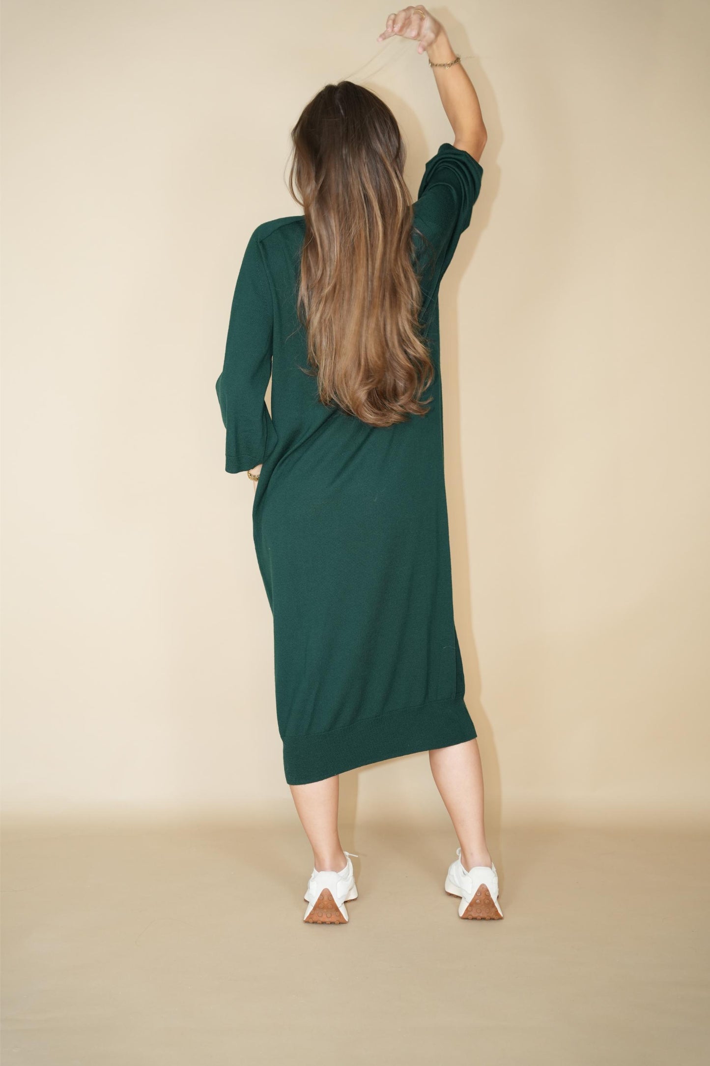 Mons merino wool Dress - Forest green