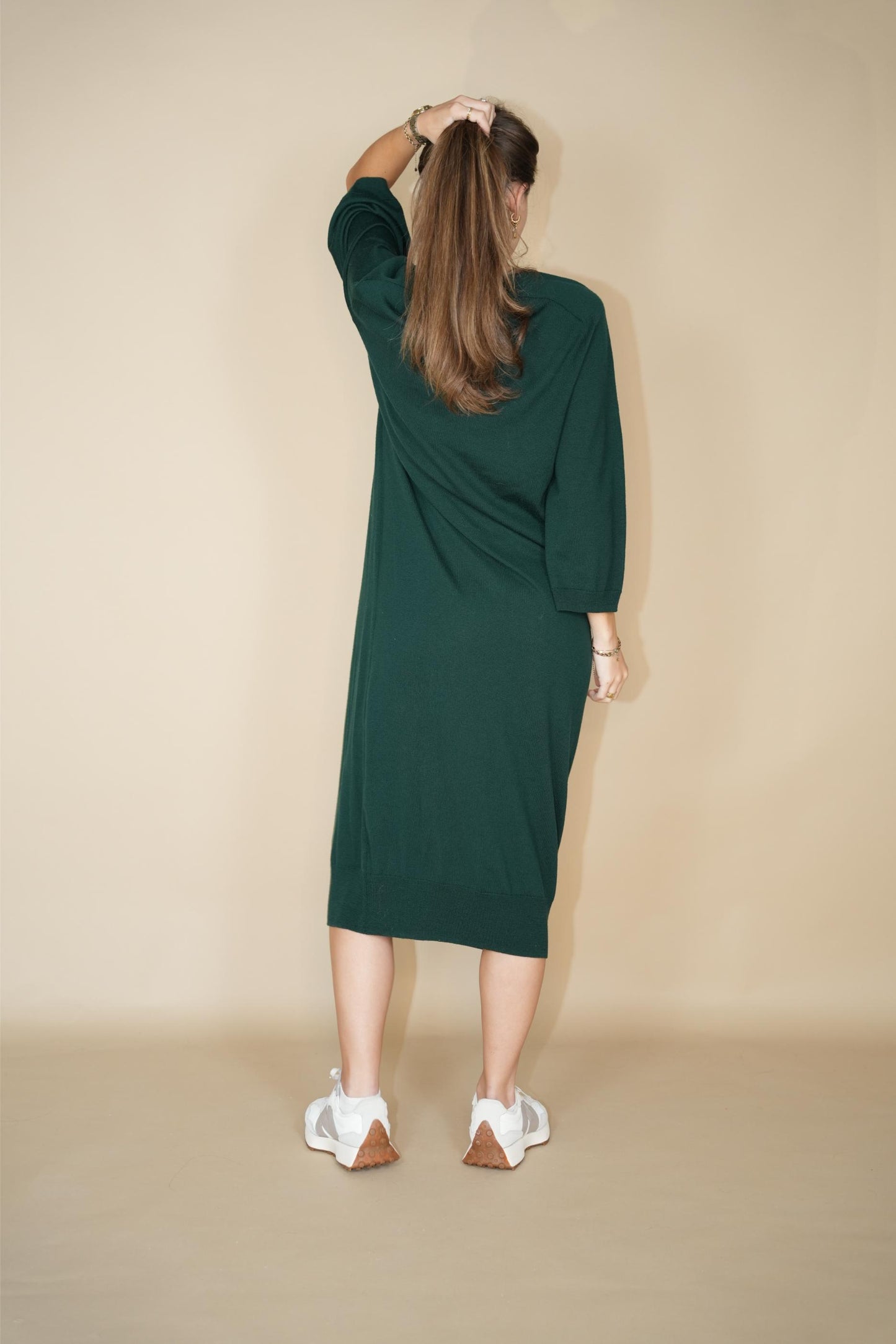 Mons merino wool Dress - Forest green