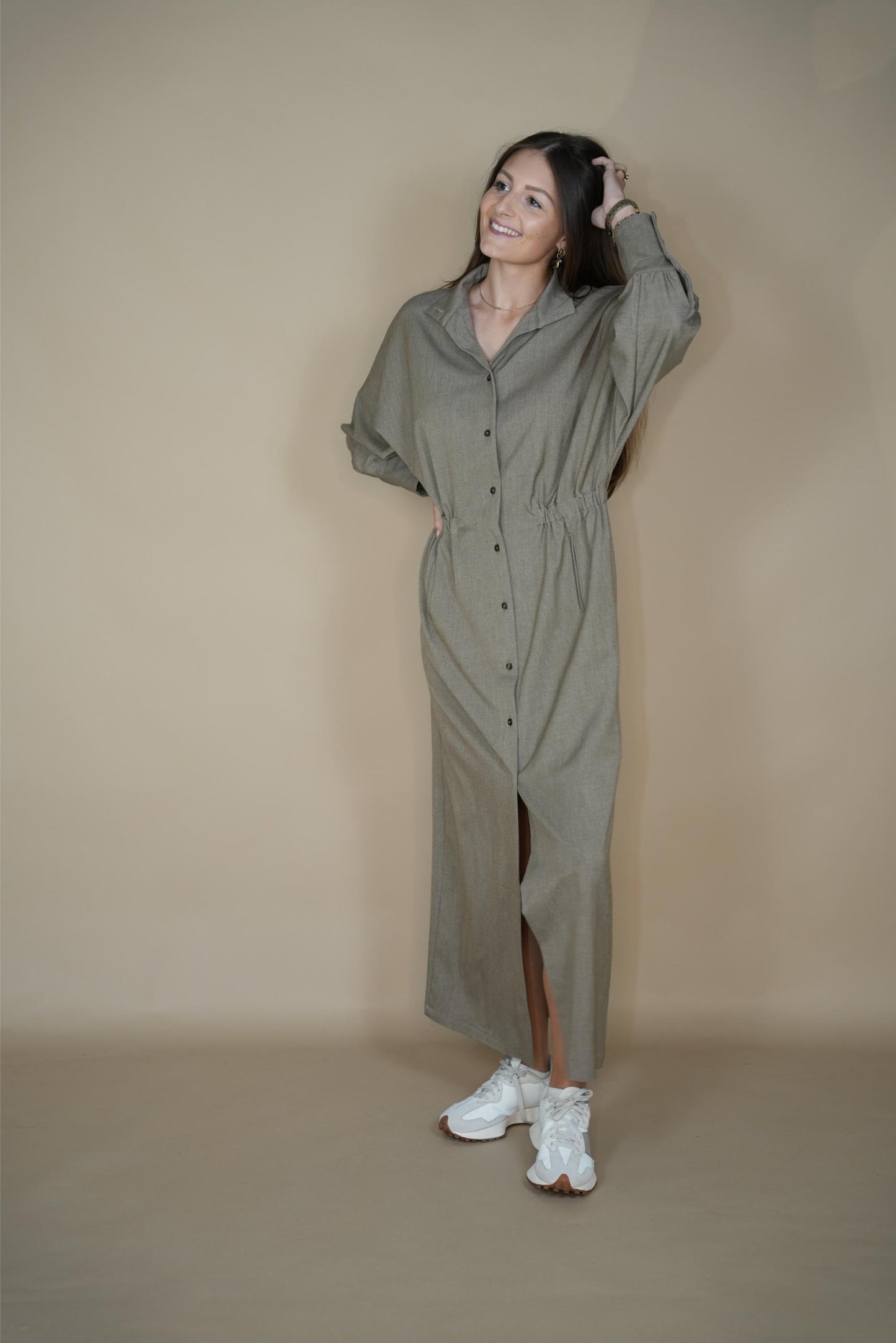 Moe Dress - Grege cool wool
