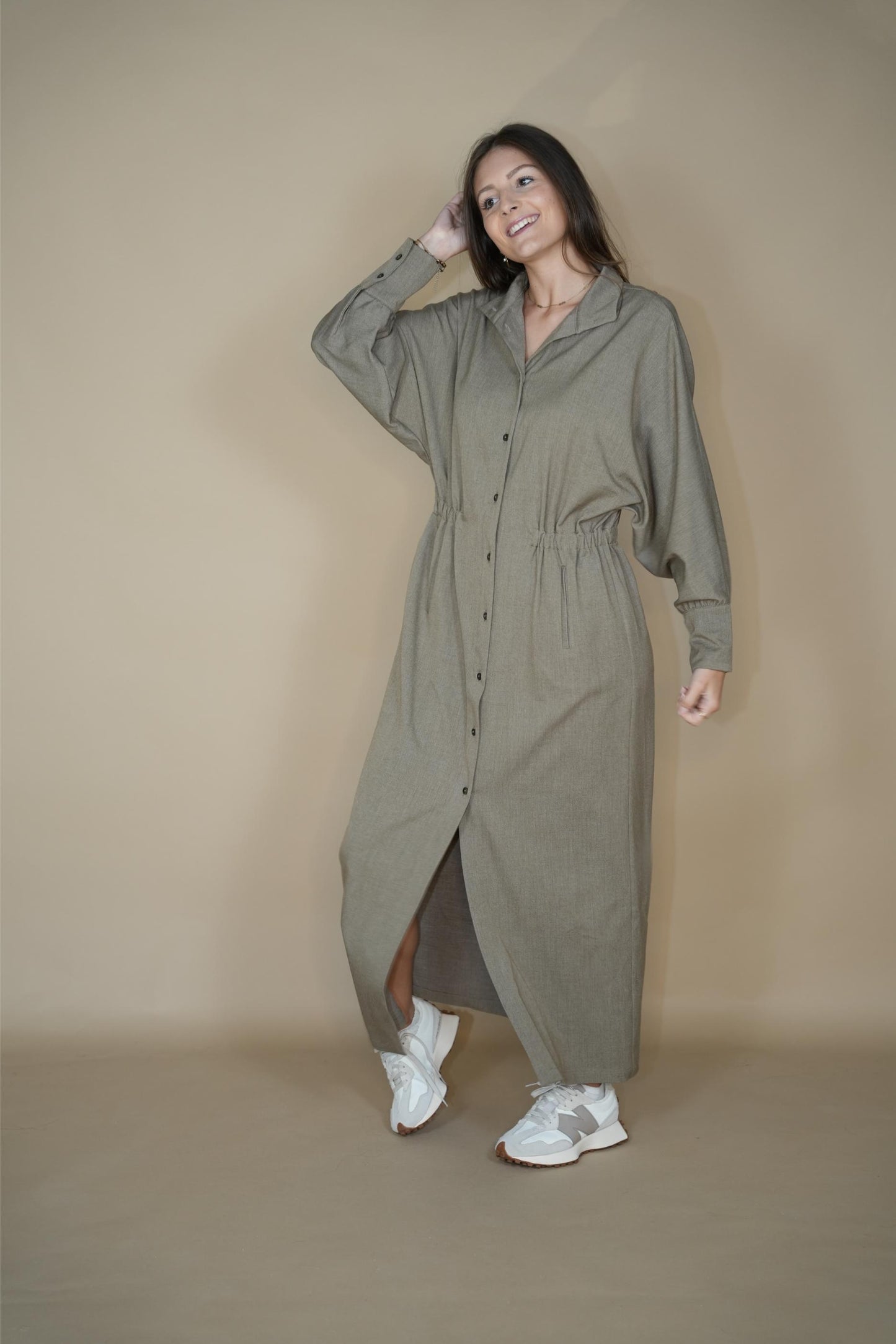 Moe Dress - Grege cool wool