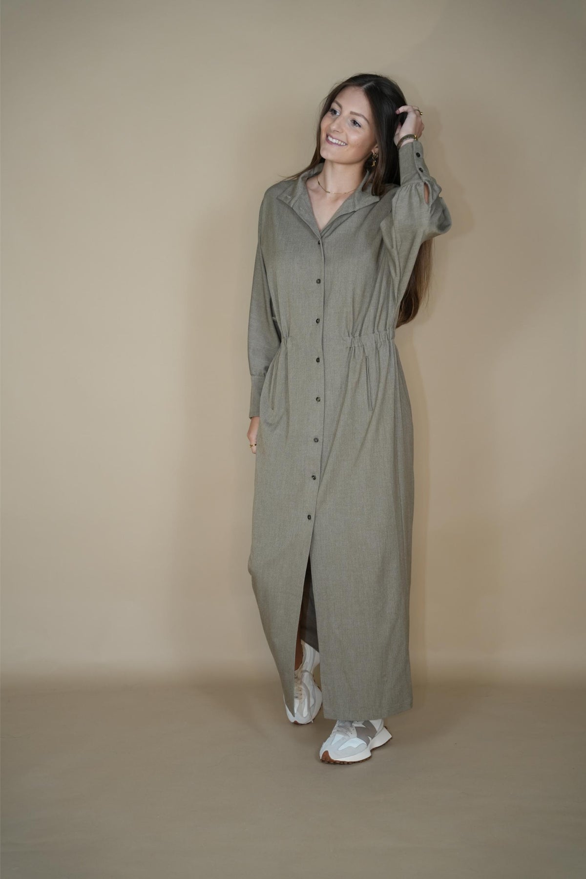 Moe Dress - Grege cool wool