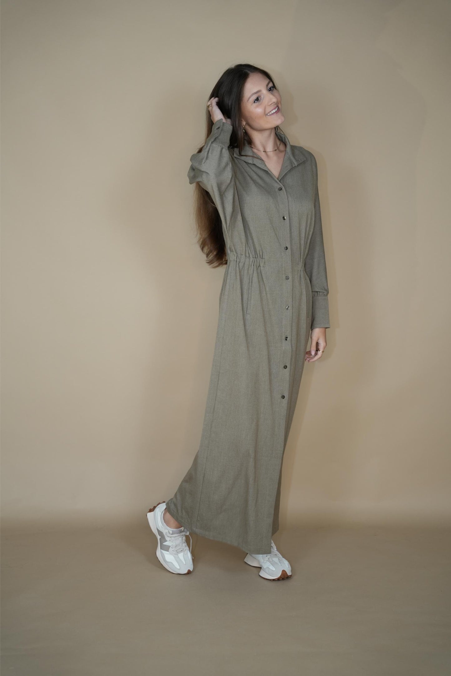 Moe Dress - Grege cool wool