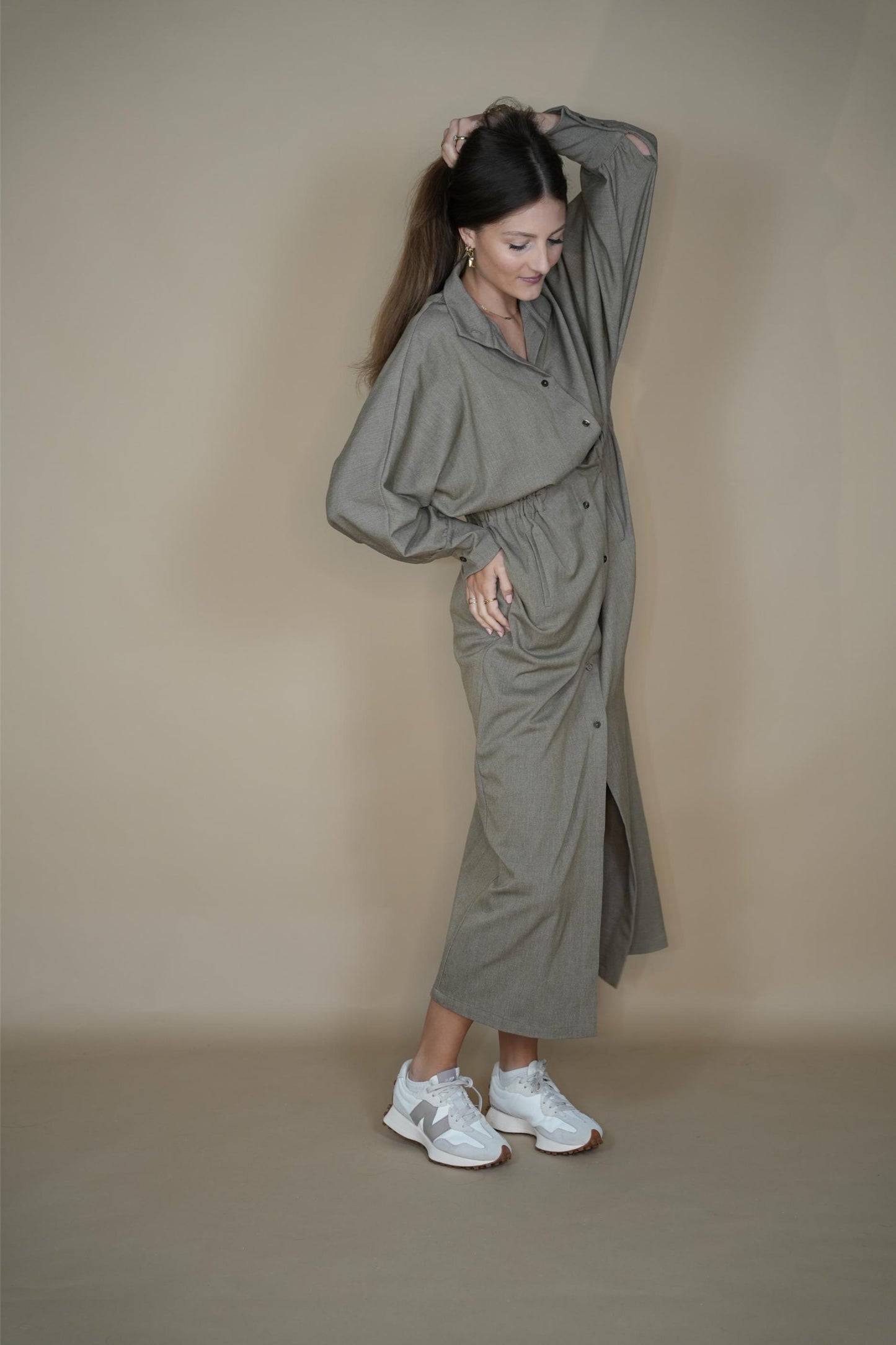 Moe Dress - Grege cool wool