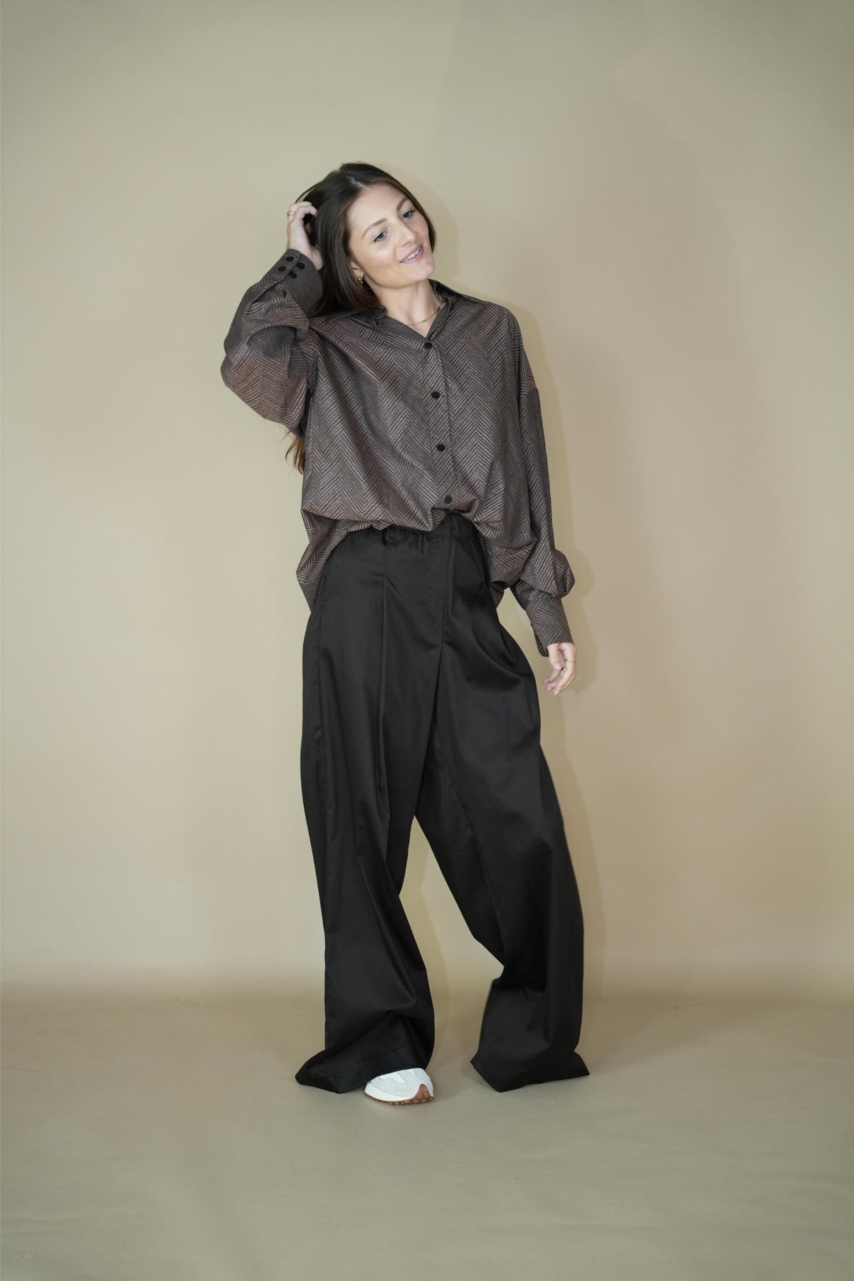 Cotton Satin stretch pant loose - Collection X