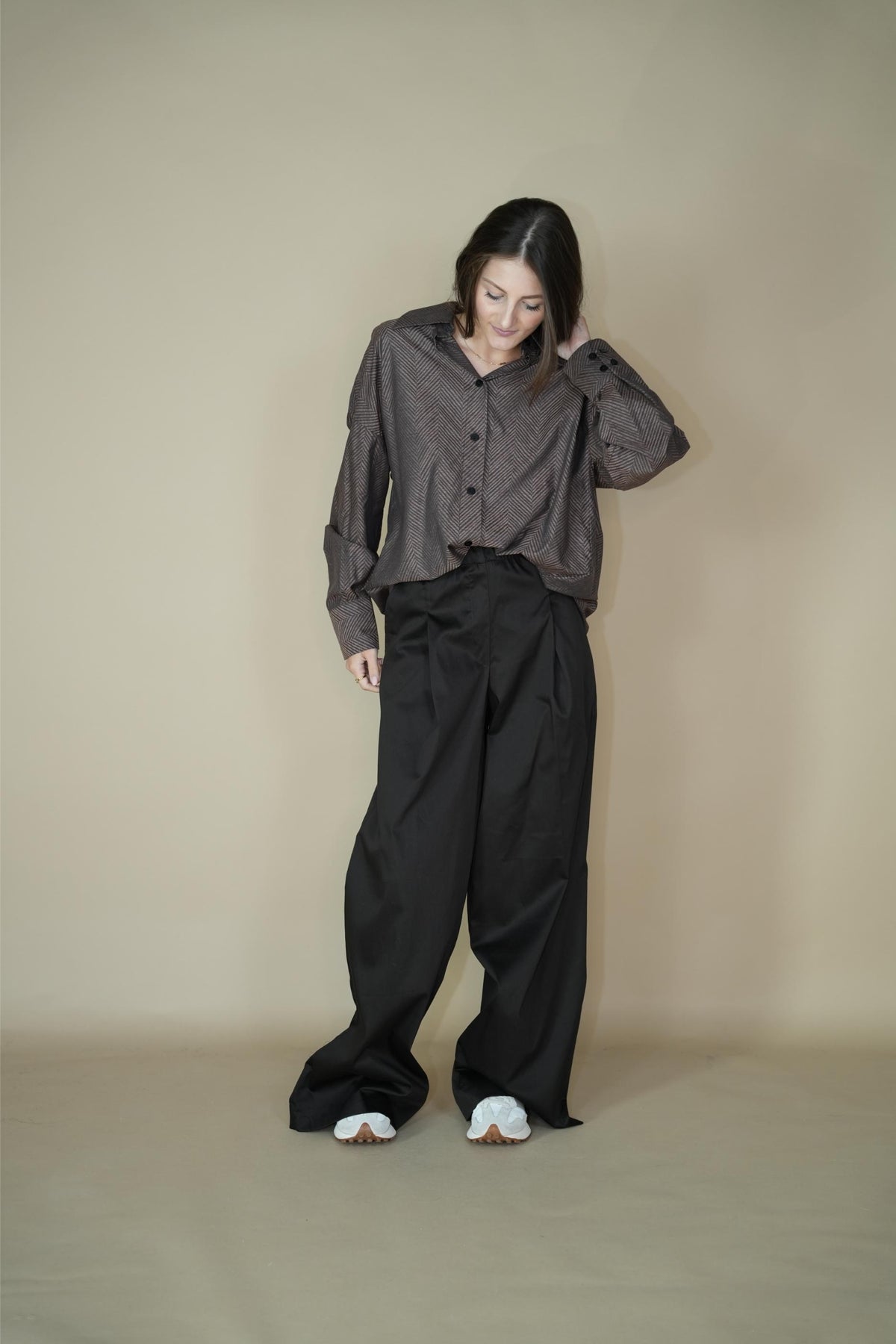 Cotton Satin stretch pant loose - Collection X