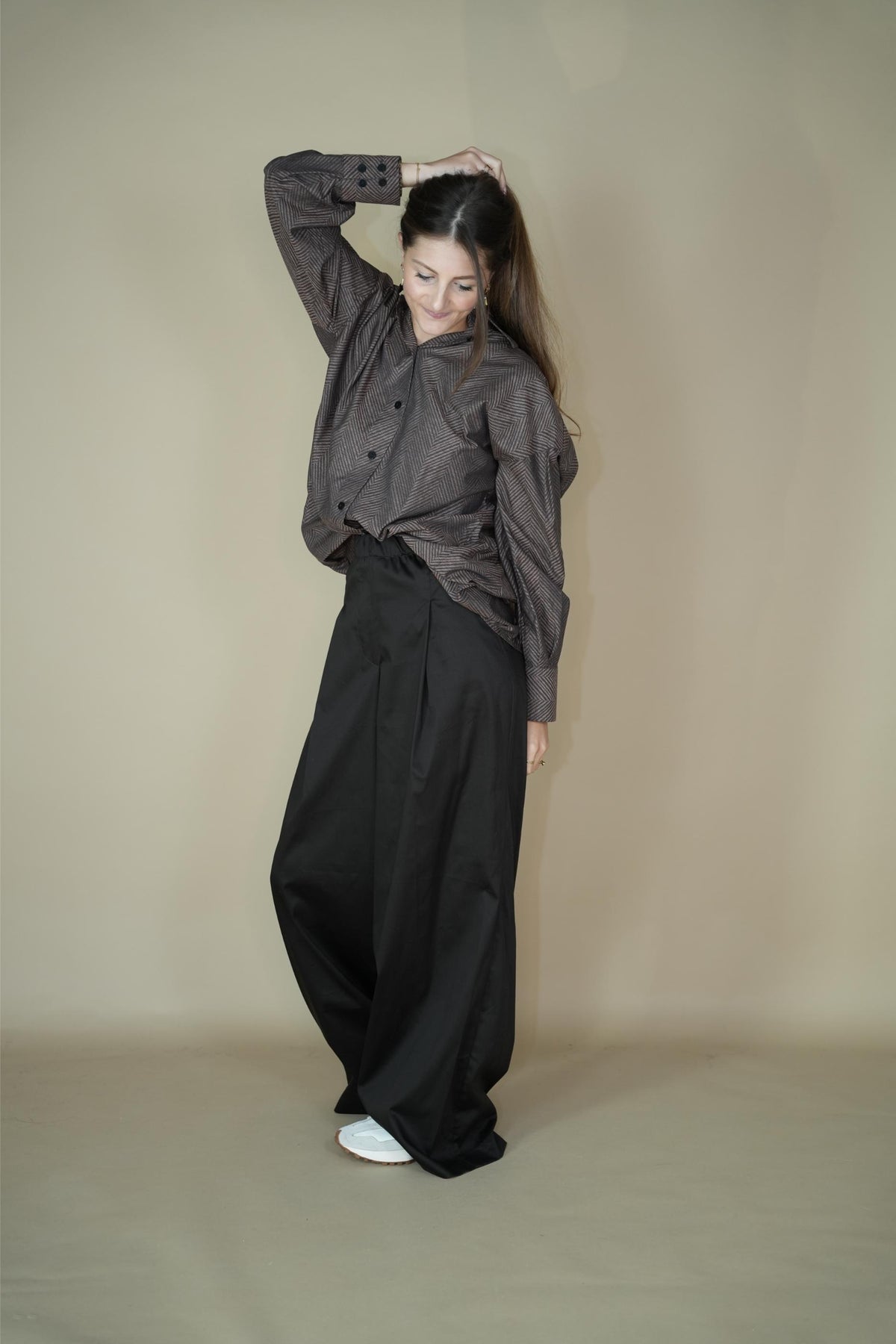 Cotton Satin stretch pant loose - Collection X