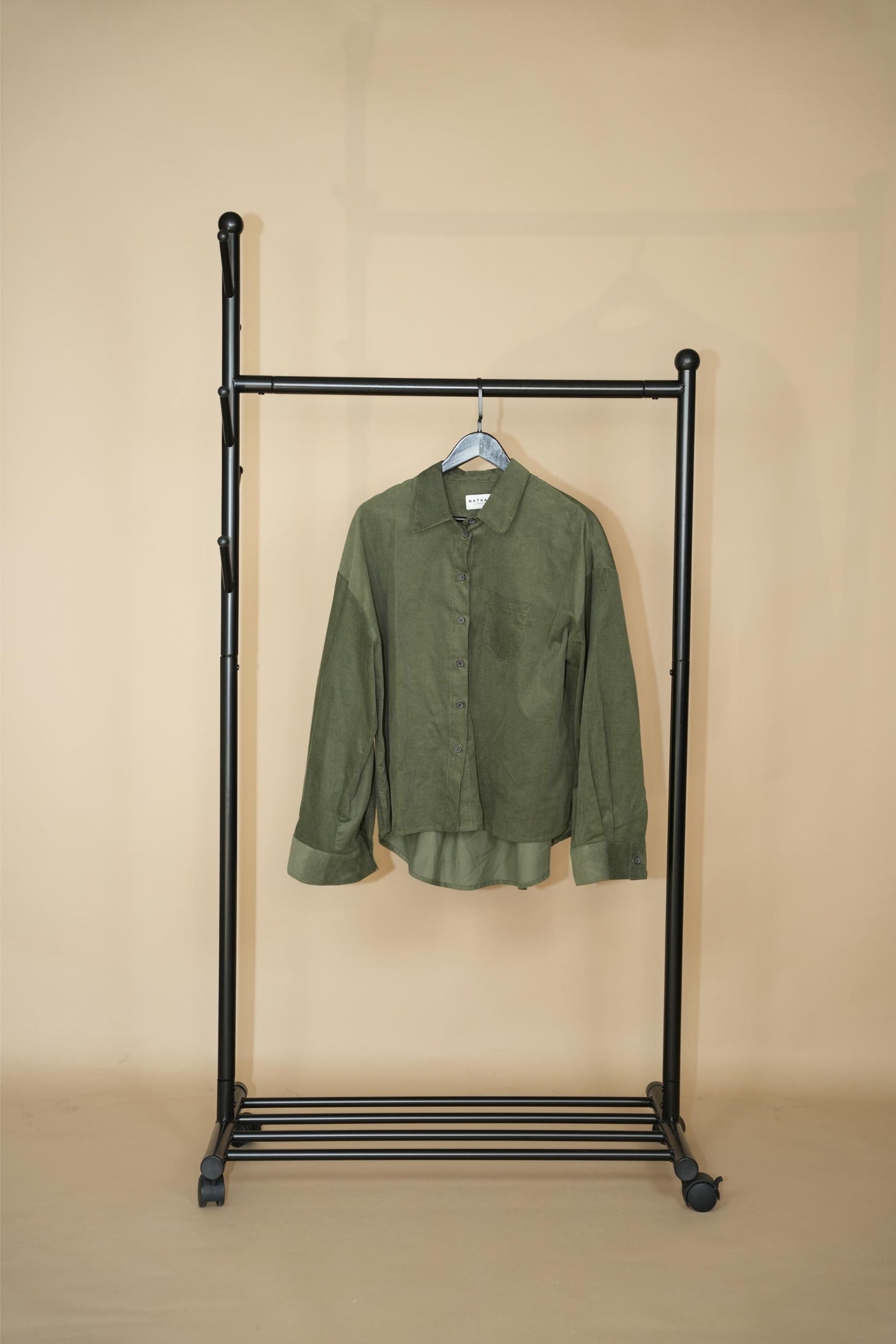 Giola Olive Top - Fine Corduroy