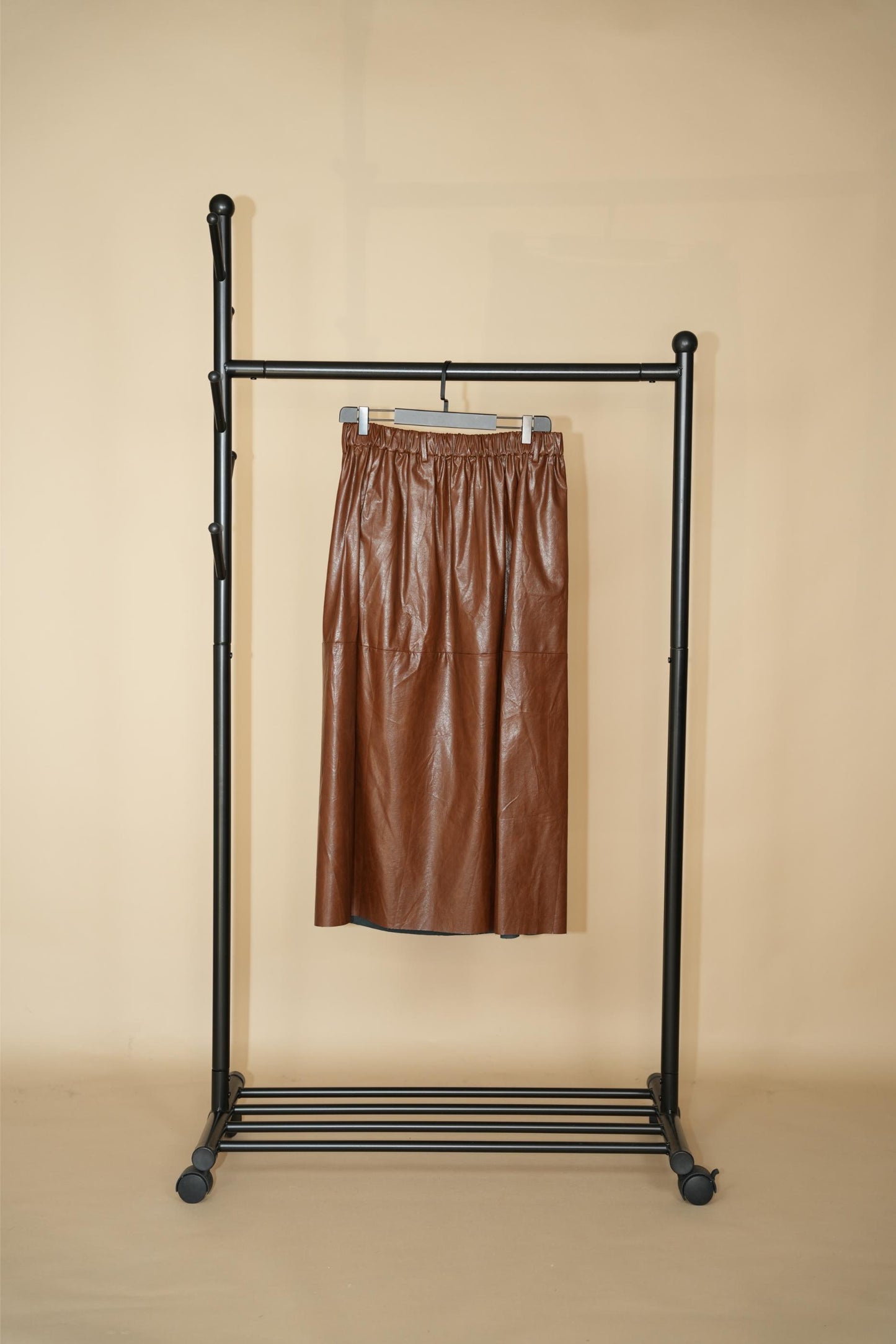 Leather Like Skirt - Brown